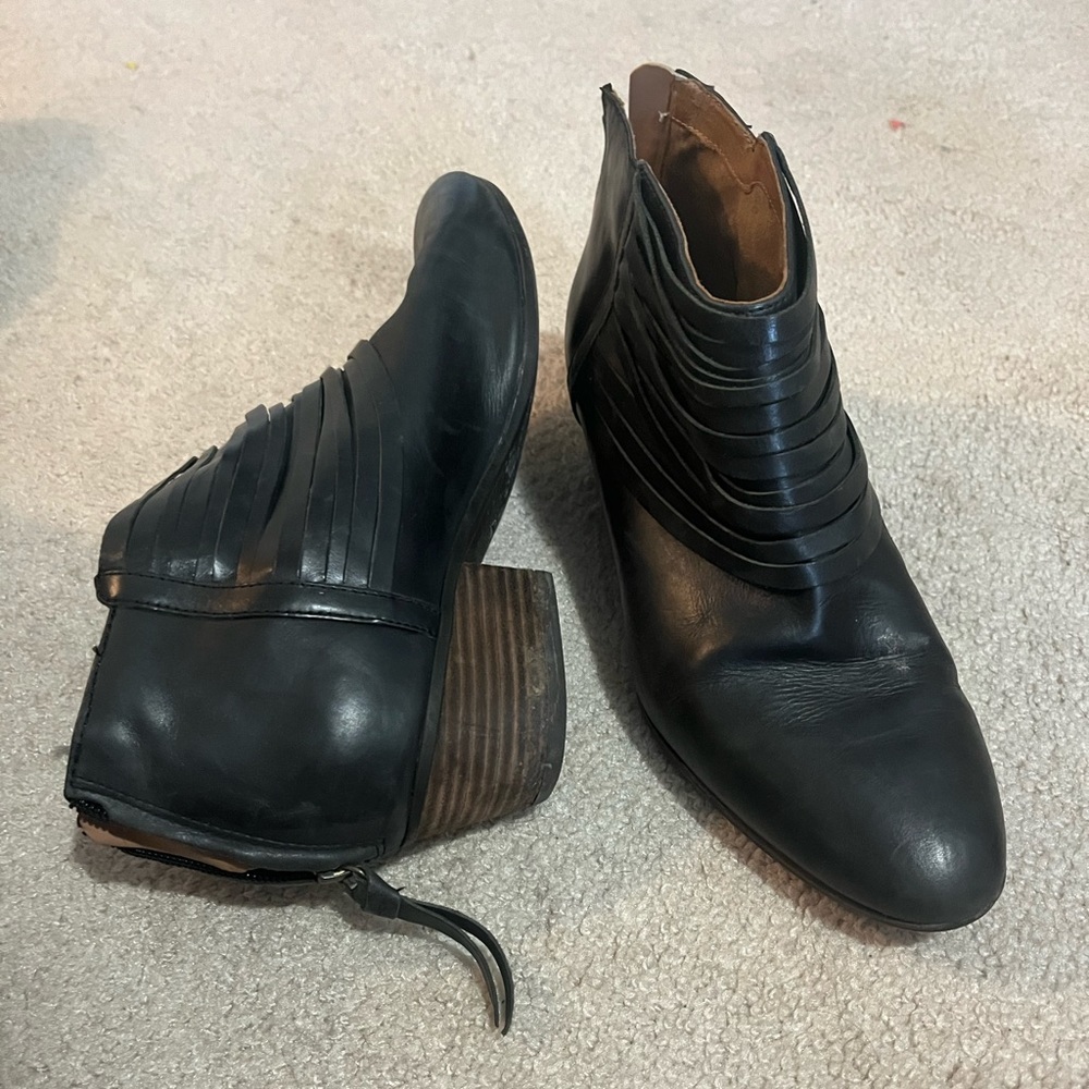 Clark booties w cool detail